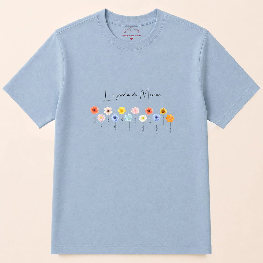 Pull personnalisé maman - le jardin de maman T-shirt / Bleu Clair / S