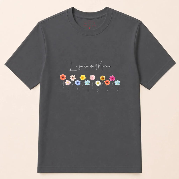 Pull personnalisé maman - le jardin de maman T-shirt / Gris Foncé / S