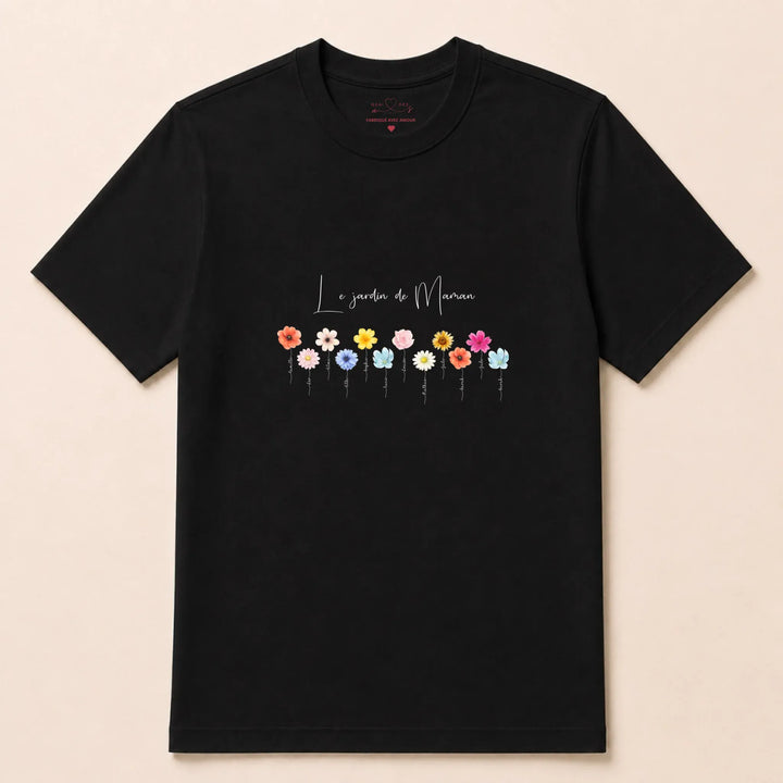 Pull personnalisé maman - le jardin de maman T-shirt / Noir / S