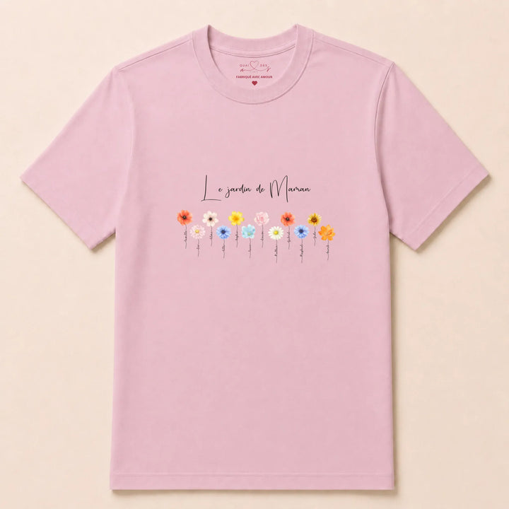 Pull personnalisé maman - le jardin de maman T-shirt / Rose Clair / S