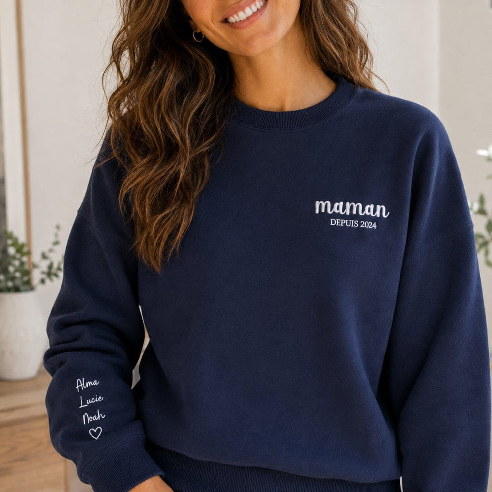 Pull personnalisé brodé- Maman depuis