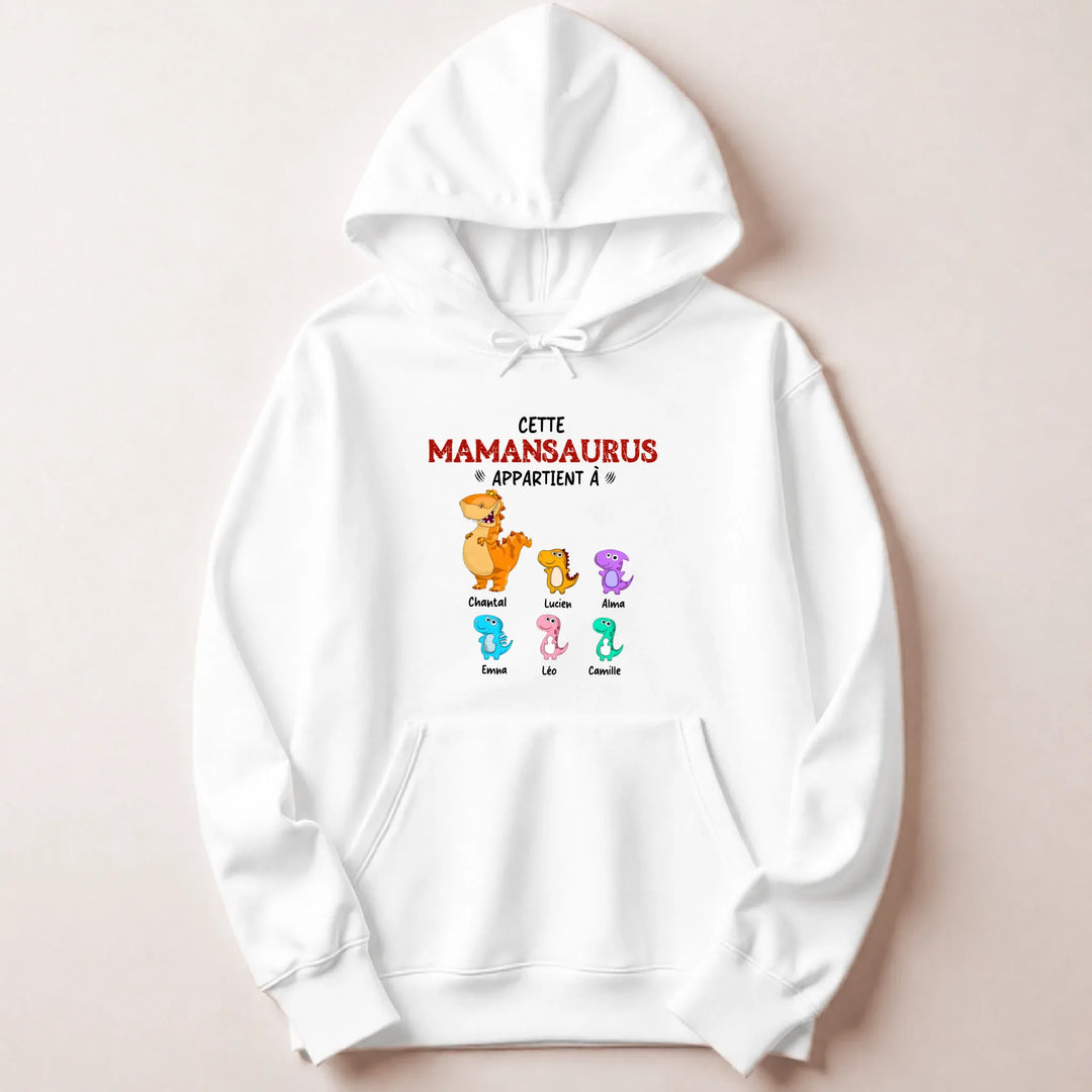 Pull personnalisé maman - mamansaurus Sweat à capuche / Blanc / M