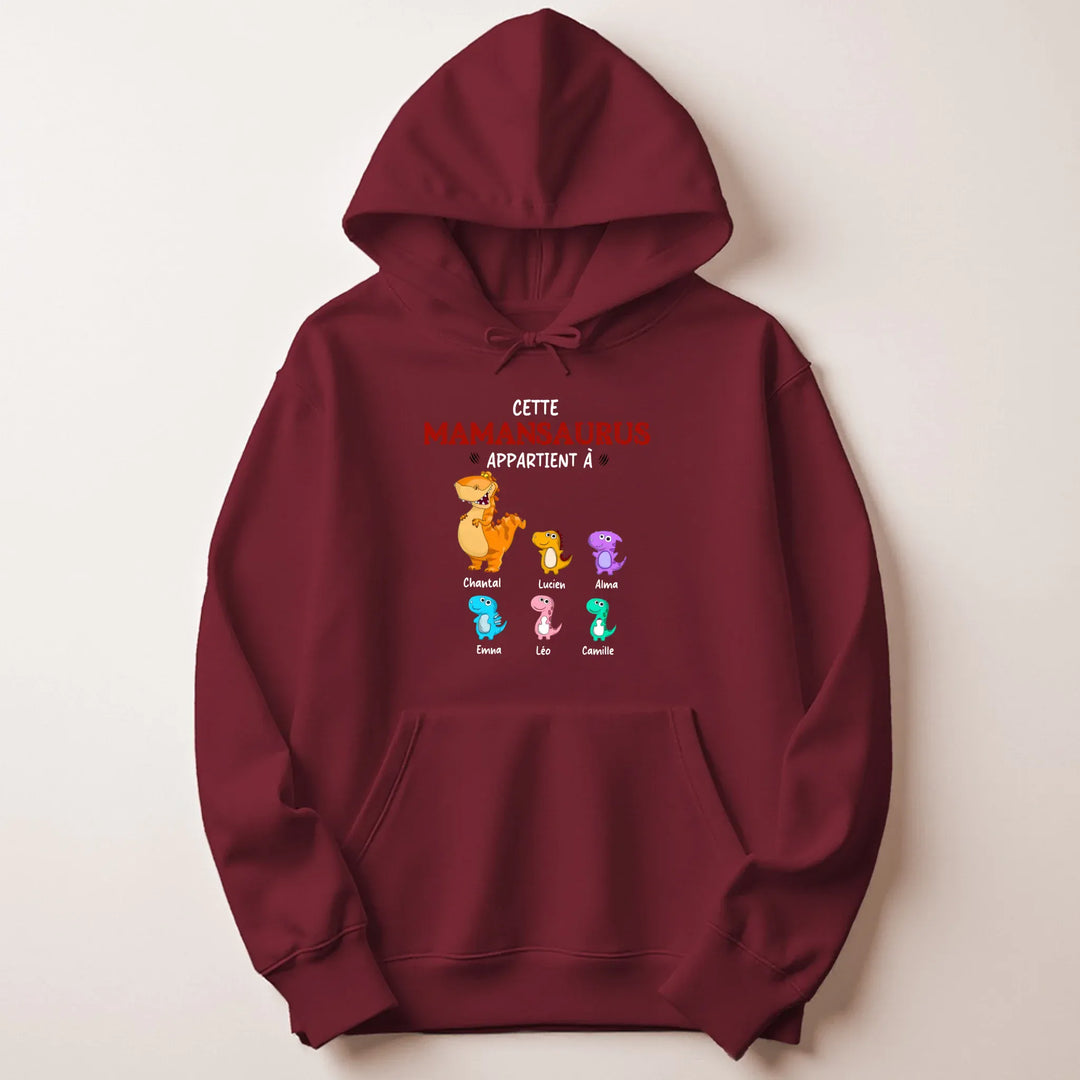 Pull personnalisé maman - mamansaurus Sweat à capuche / Bordeaux / M