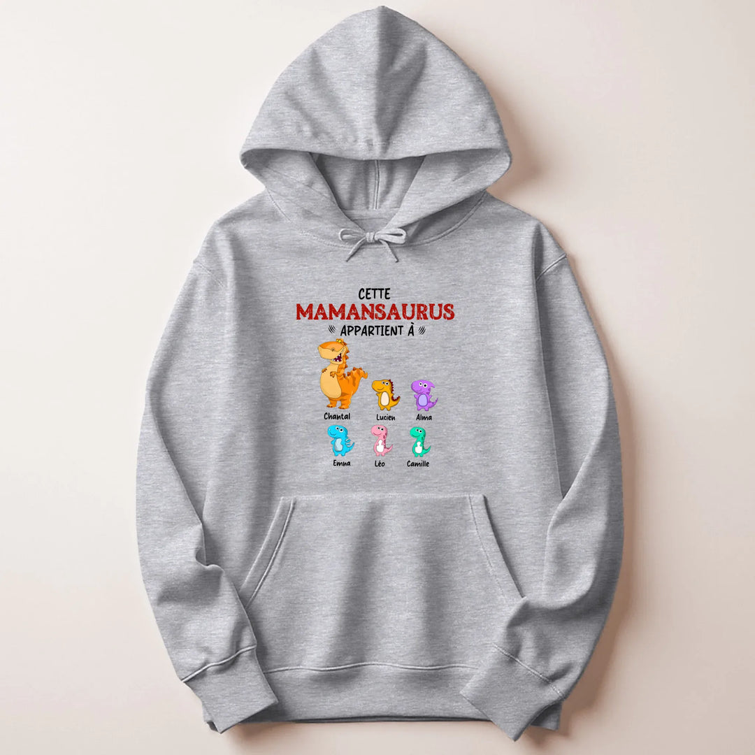 Pull personnalisé maman - mamansaurus Sweat à capuche / Gris / M