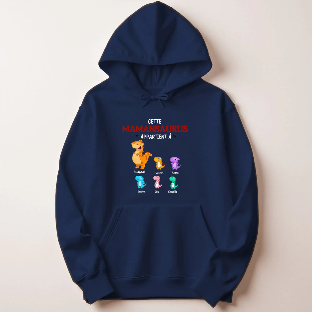 Pull personnalisé maman - mamansaurus Sweat à capuche / Marine / M