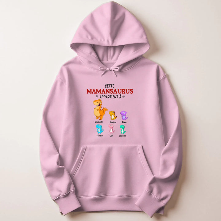 Pull personnalisé maman - mamansaurus Sweat à capuche / Rose Clair / M