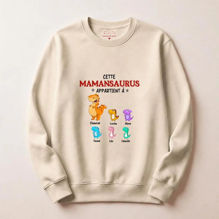 Pull personnalisé maman - mamansaurus Sweatshirt / Beige / S