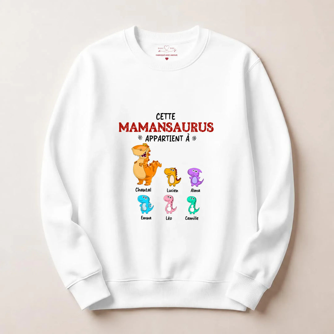 Pull personnalisé maman - mamansaurus Sweatshirt / Blanc / S