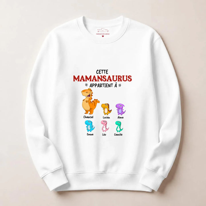 Pull personnalisé maman - mamansaurus Sweatshirt / Blanc / S