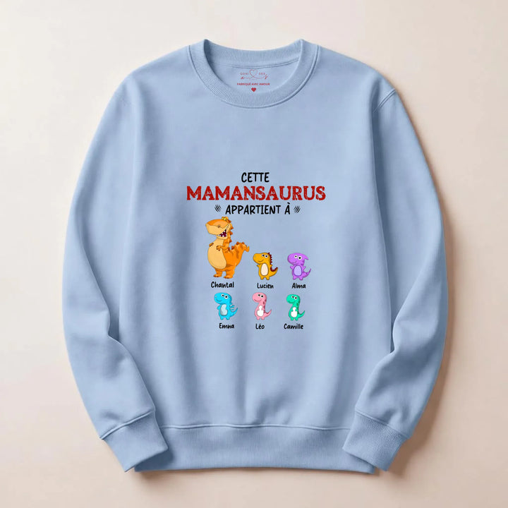 Pull personnalisé maman - mamansaurus Sweatshirt / Bleu Clair / S