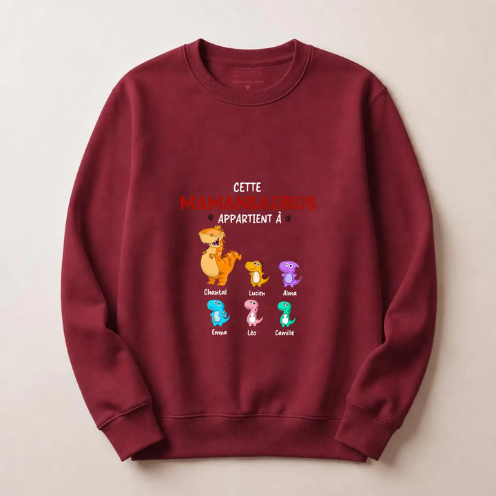 Pull personnalisé maman - mamansaurus Sweatshirt / Bordeaux / S