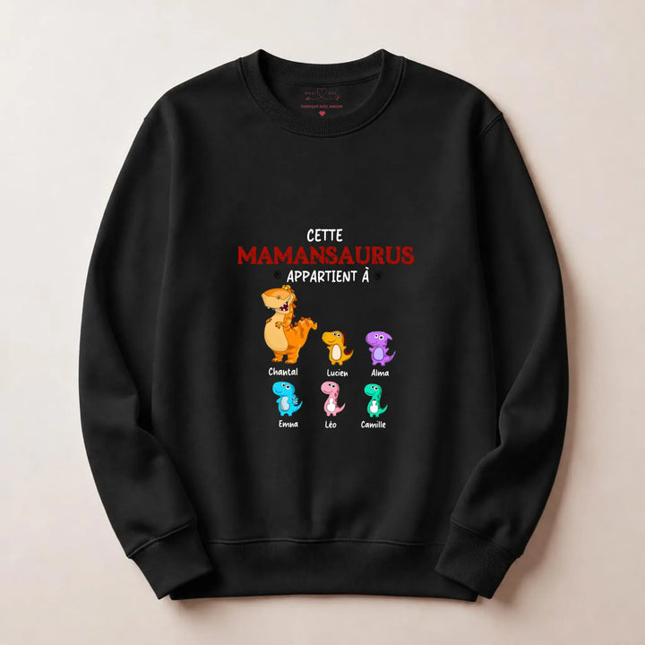 Pull personnalisé maman - mamansaurus Sweatshirt / Noir / S