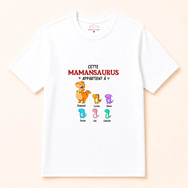 Pull personnalisé maman - mamansaurus T-shirt / Blanc / S