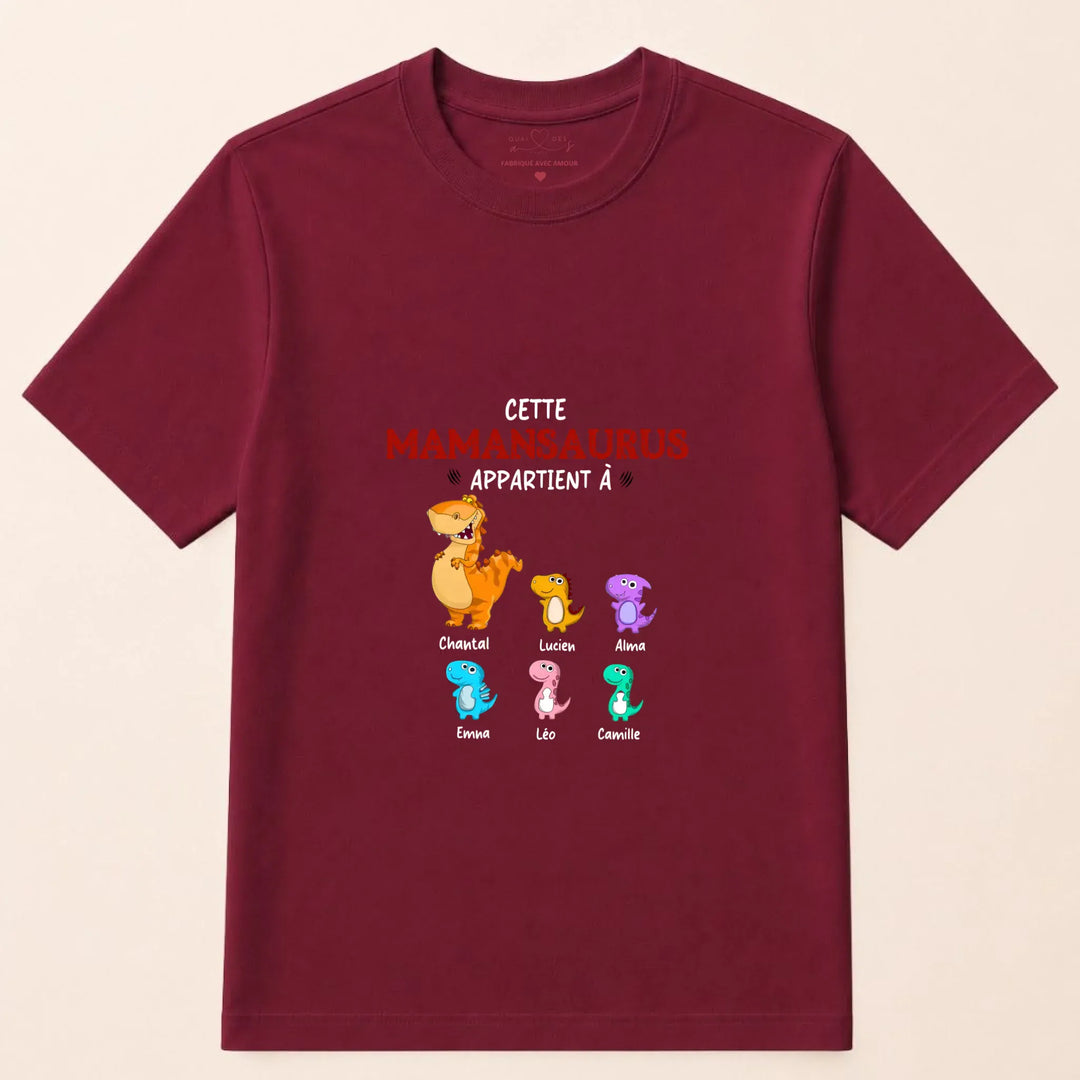 Pull personnalisé maman - mamansaurus T-shirt / Bordeaux / S