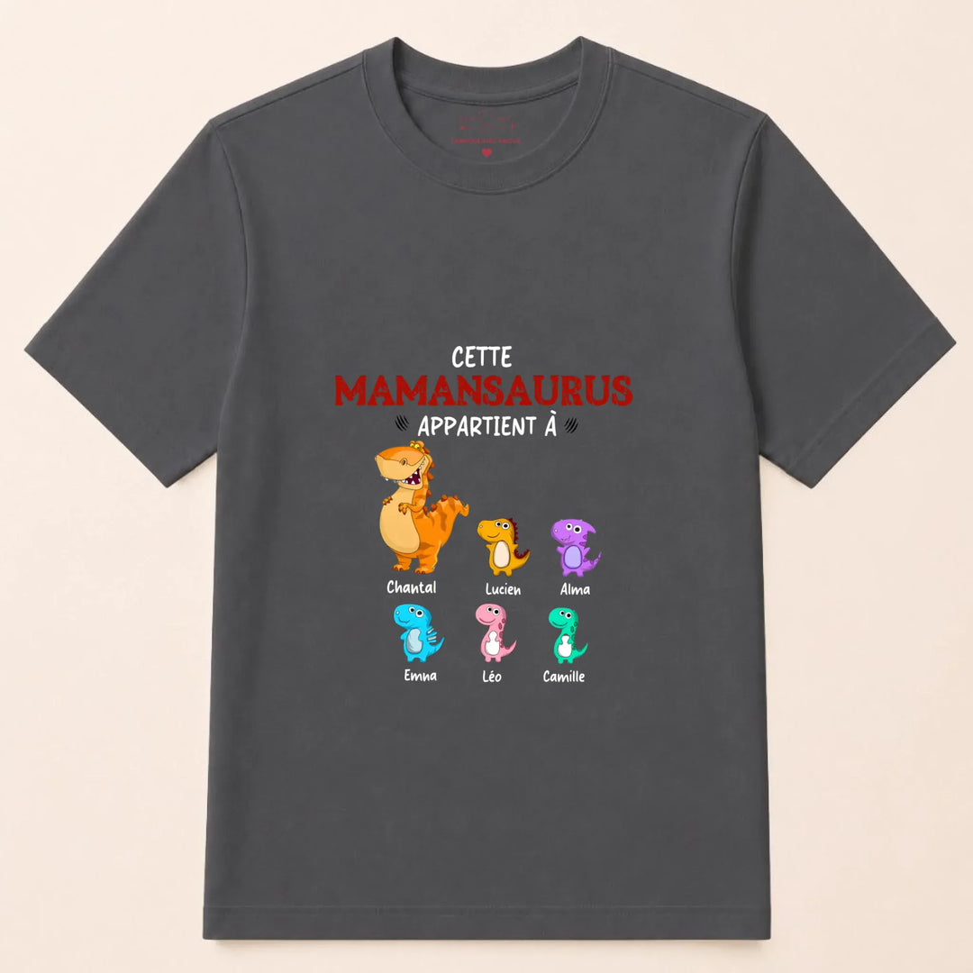 Pull personnalisé maman - mamansaurus T-shirt / Gris Foncé / S