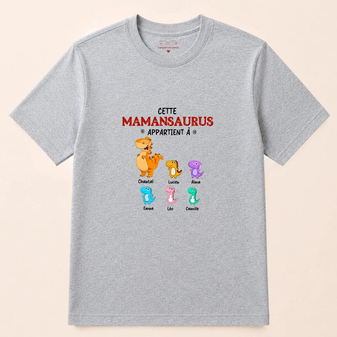 Pull personnalisé maman - mamansaurus T-shirt / Gris / S