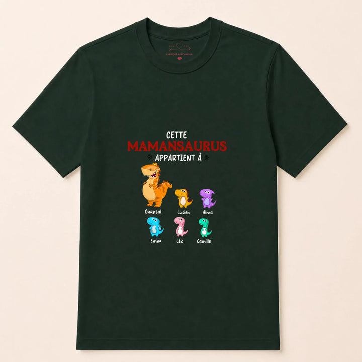 Pull personnalisé maman - mamansaurus T-shirt / Vert Forest / S