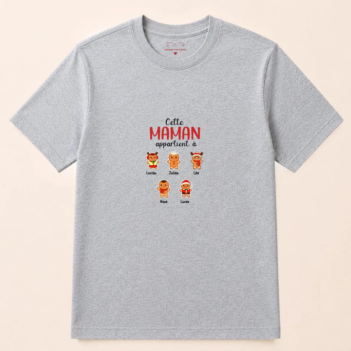 Pull personnalisé maman Noël - cette maman appartient à T-shirt / Gris / S