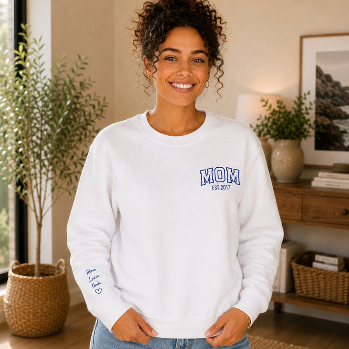 Pull personnalisé Brodé- MOM avec prénoms