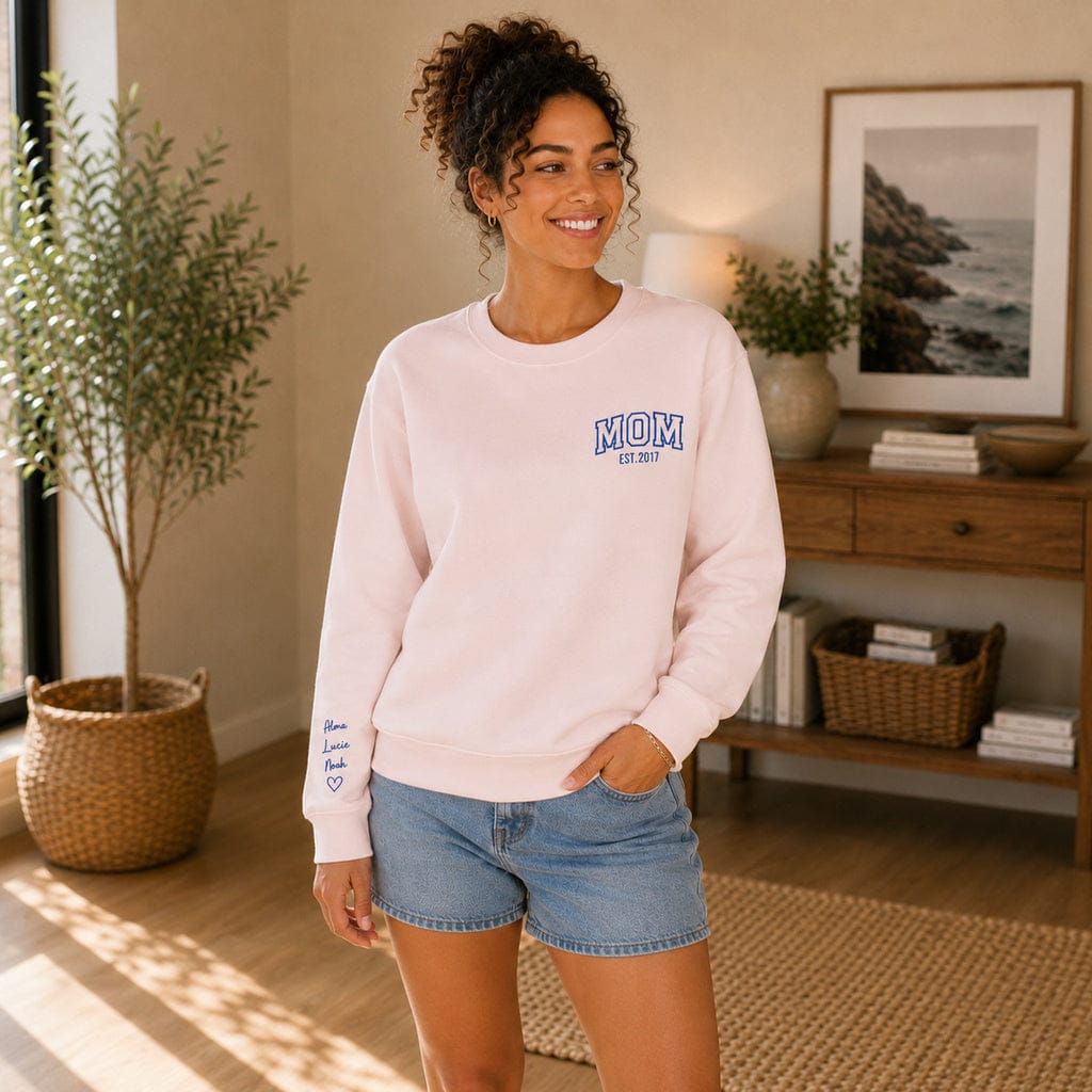 Pull personnalisé Brodé- MOM avec prénoms