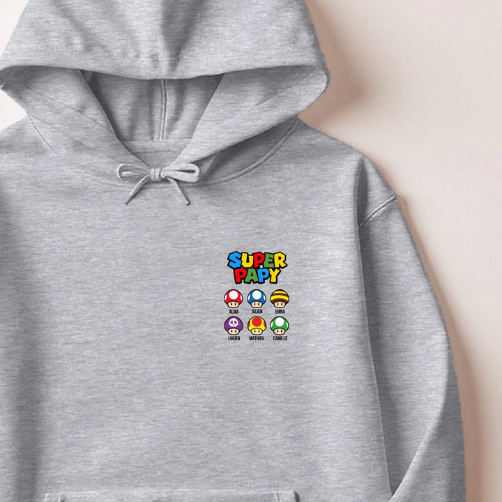 Pull super papy Sweat à capuche / Gris / S