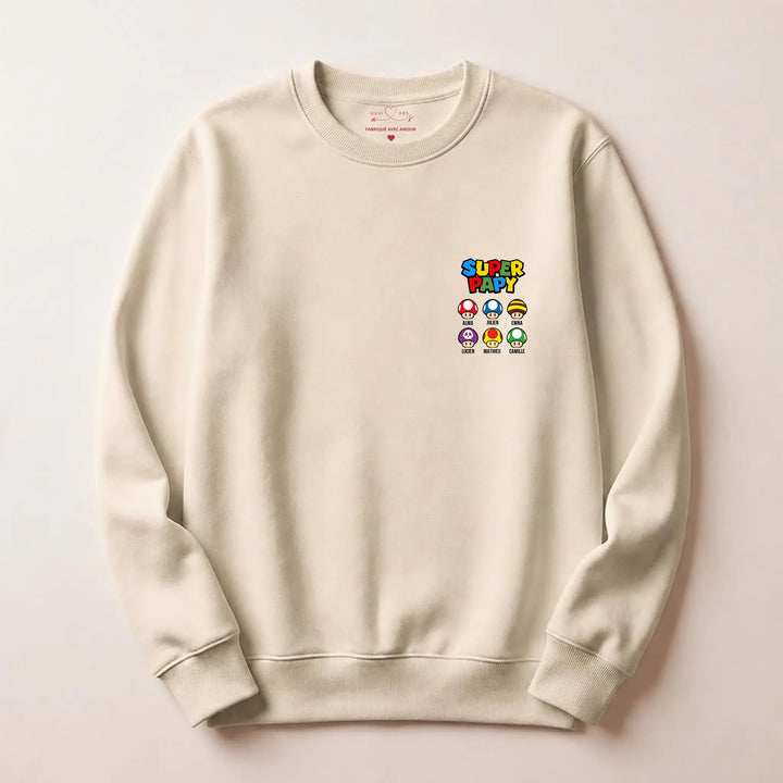 Pull super papy Sweatshirt / Beige / S