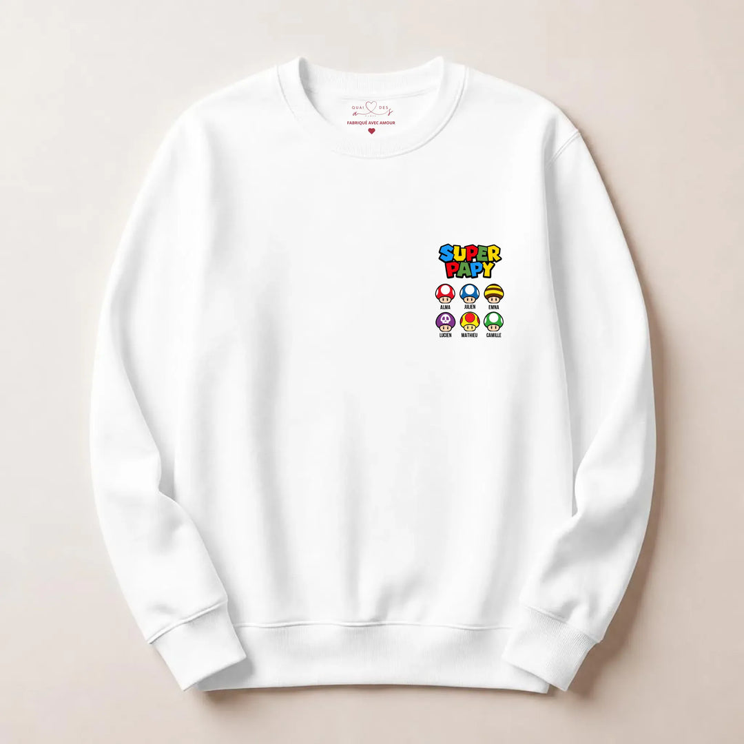 Pull super papy Sweatshirt / Blanc / S