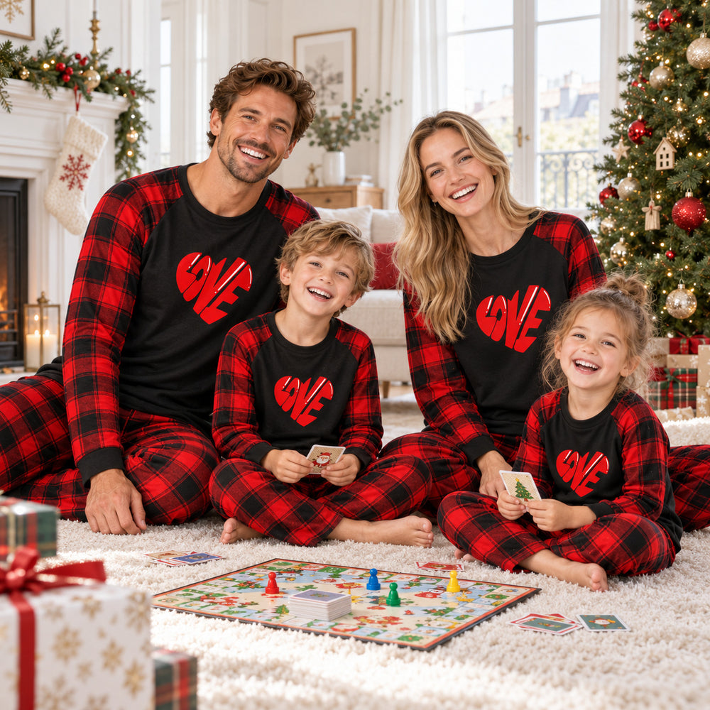 Pyjama Assorti Famille – moment de Noël en famille