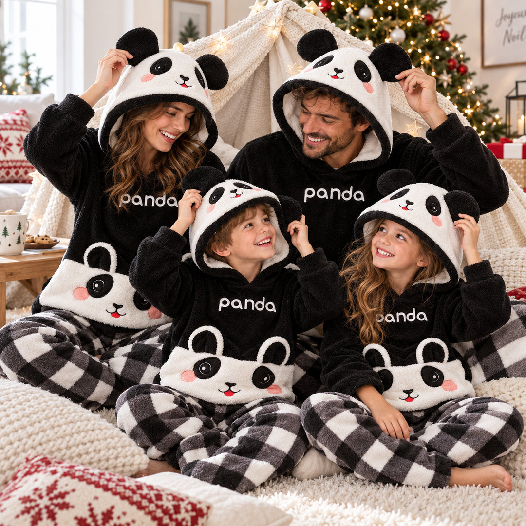 Pyjama Chaud Noel Famille – scène lifestyle en famille