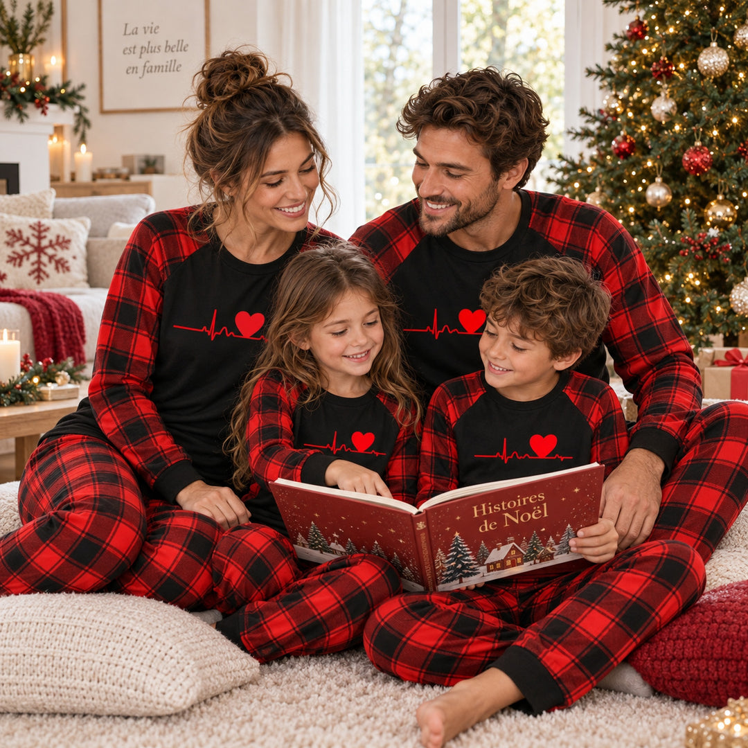Pyjama Coeur Famille – scène lifestyle en famille