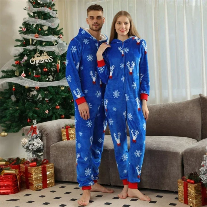 Pyjama Combinaison Hiver Pour Toute La Famille Bleu / Maman-S