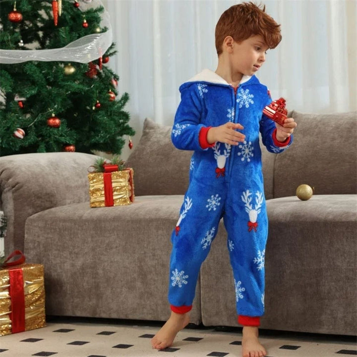 Pyjama Combinaison Hiver Pour Toute La Famille Bleu / Enfant 1-2Y