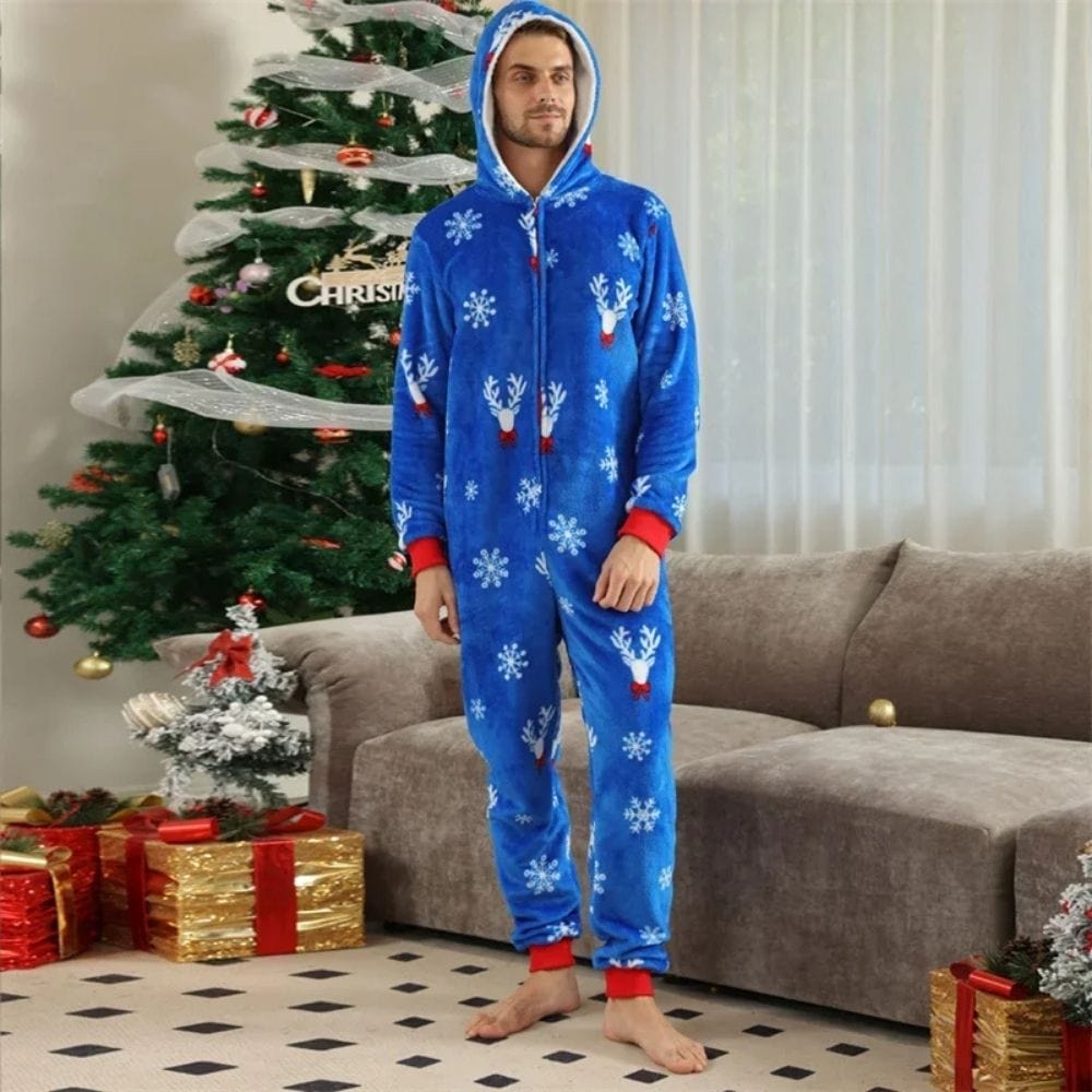 Pyjama Combinaison Hiver Pour Toute La Famille Bleu / Papa-S