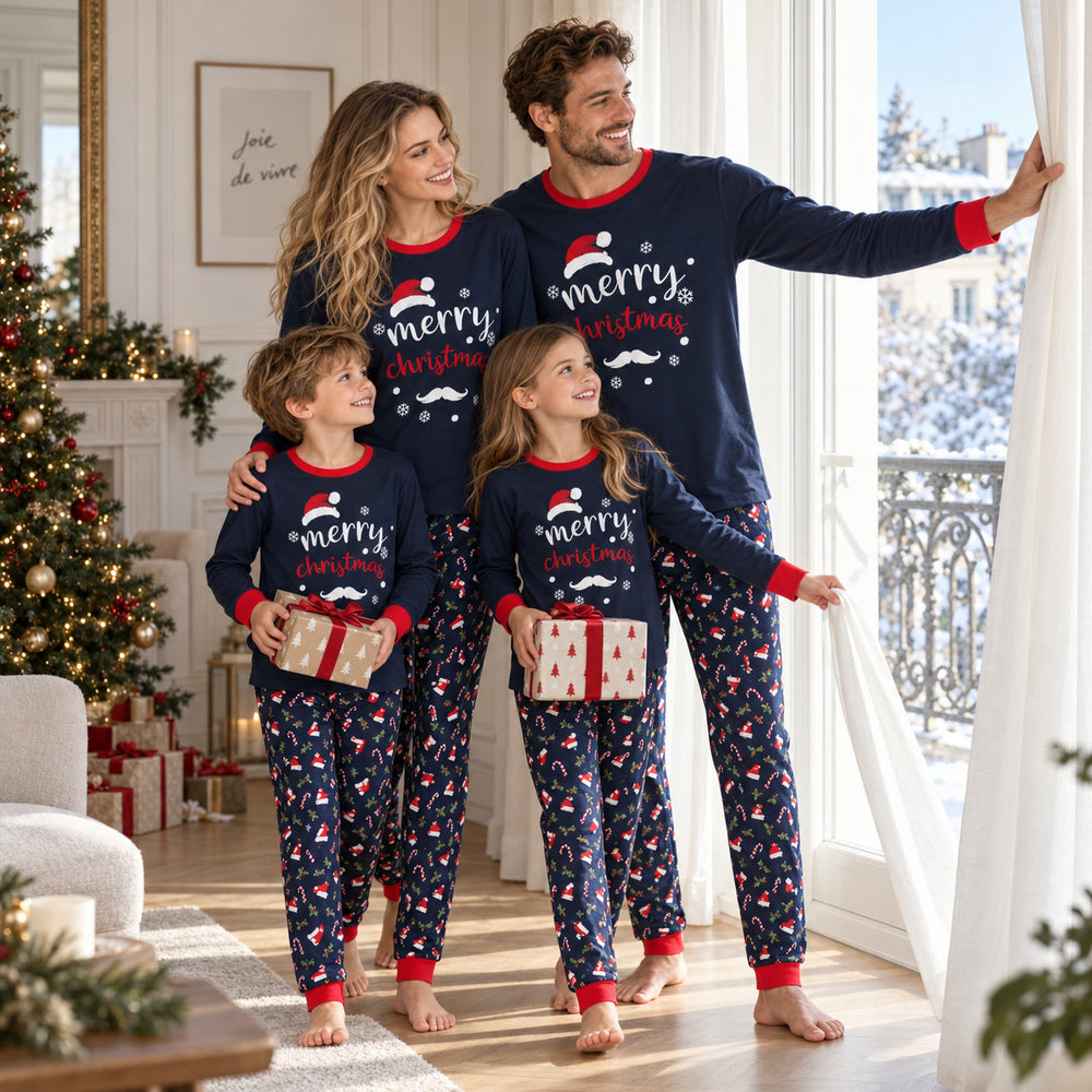 Pyjama Coordonné Famille – moment de Noël en famille