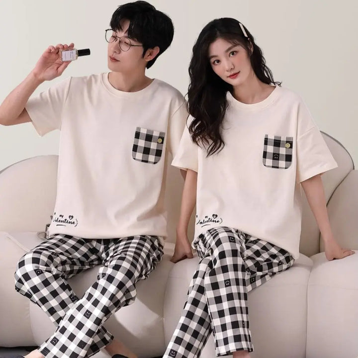 Pyjama Couple À Carreaux