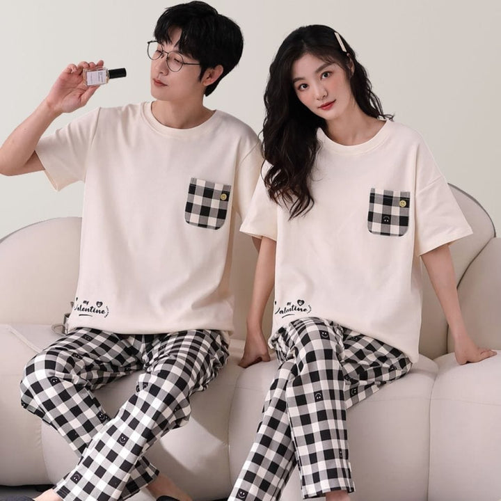 Pyjama Couple À Carreaux
