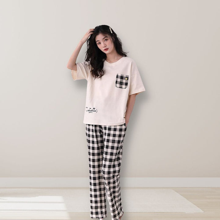 Pyjama Couple À Carreaux Carreaux / S-Femme