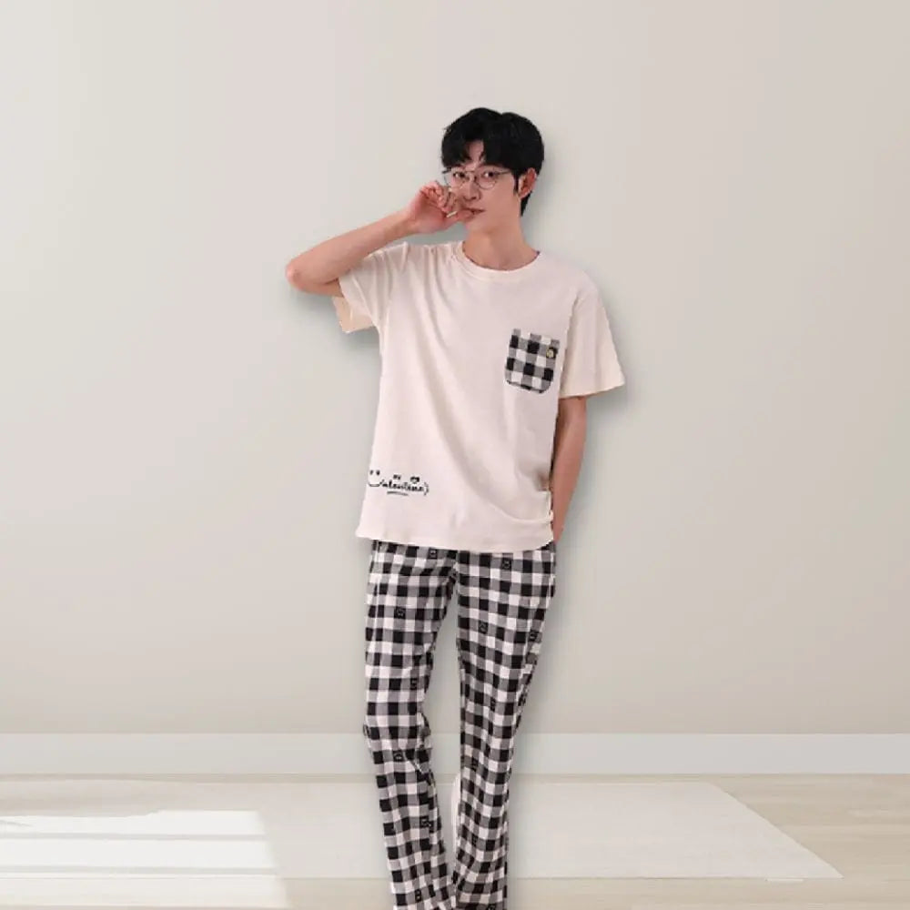 Pyjama Couple À Carreaux Carreaux / S-Homme