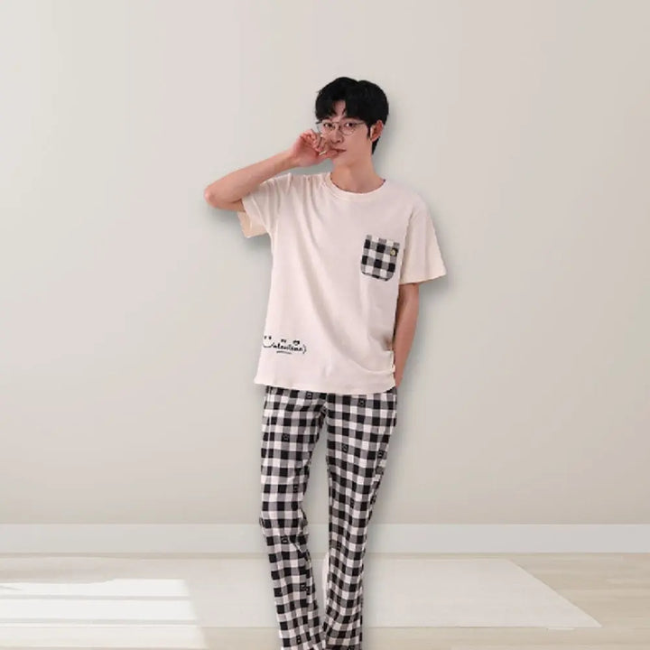 Pyjama Couple À Carreaux Carreaux / S-Homme
