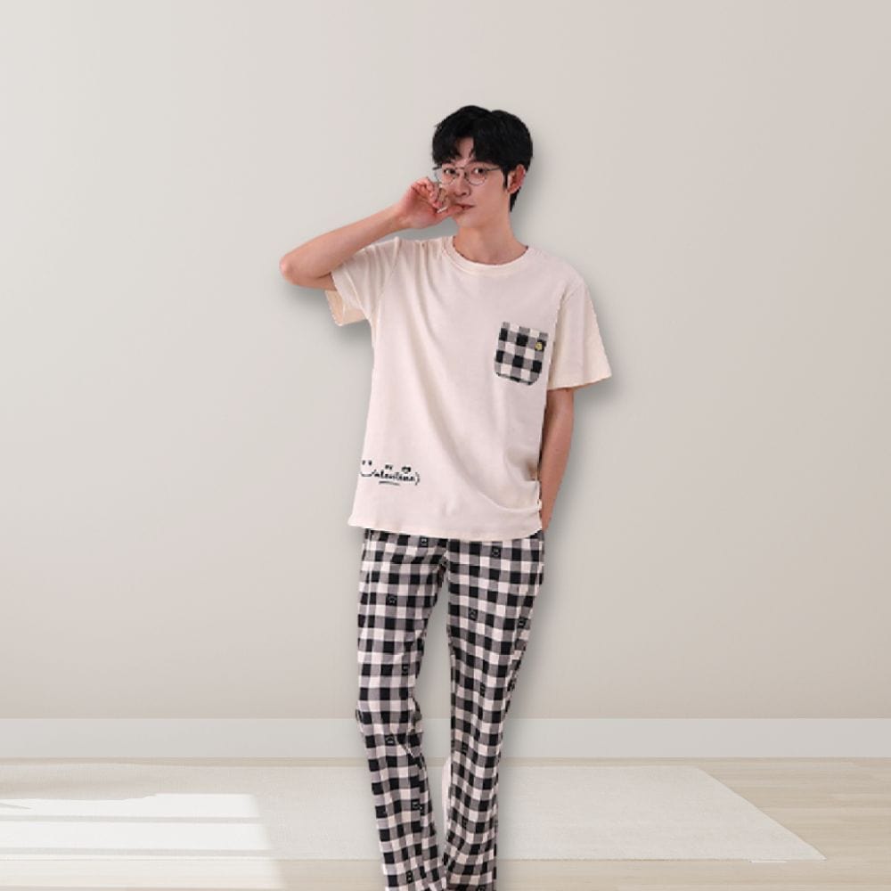 Pyjama Couple À Carreaux Carreaux / S-Homme