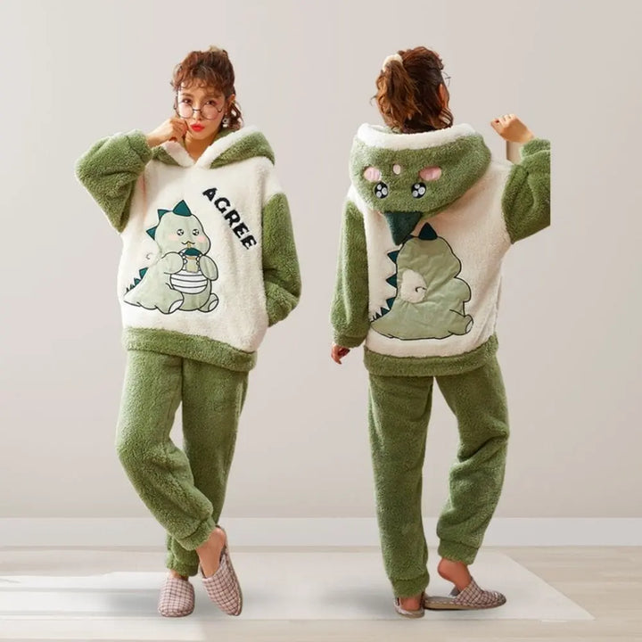 Pyjama Couple Pilou Pilou Vert / M-Femme