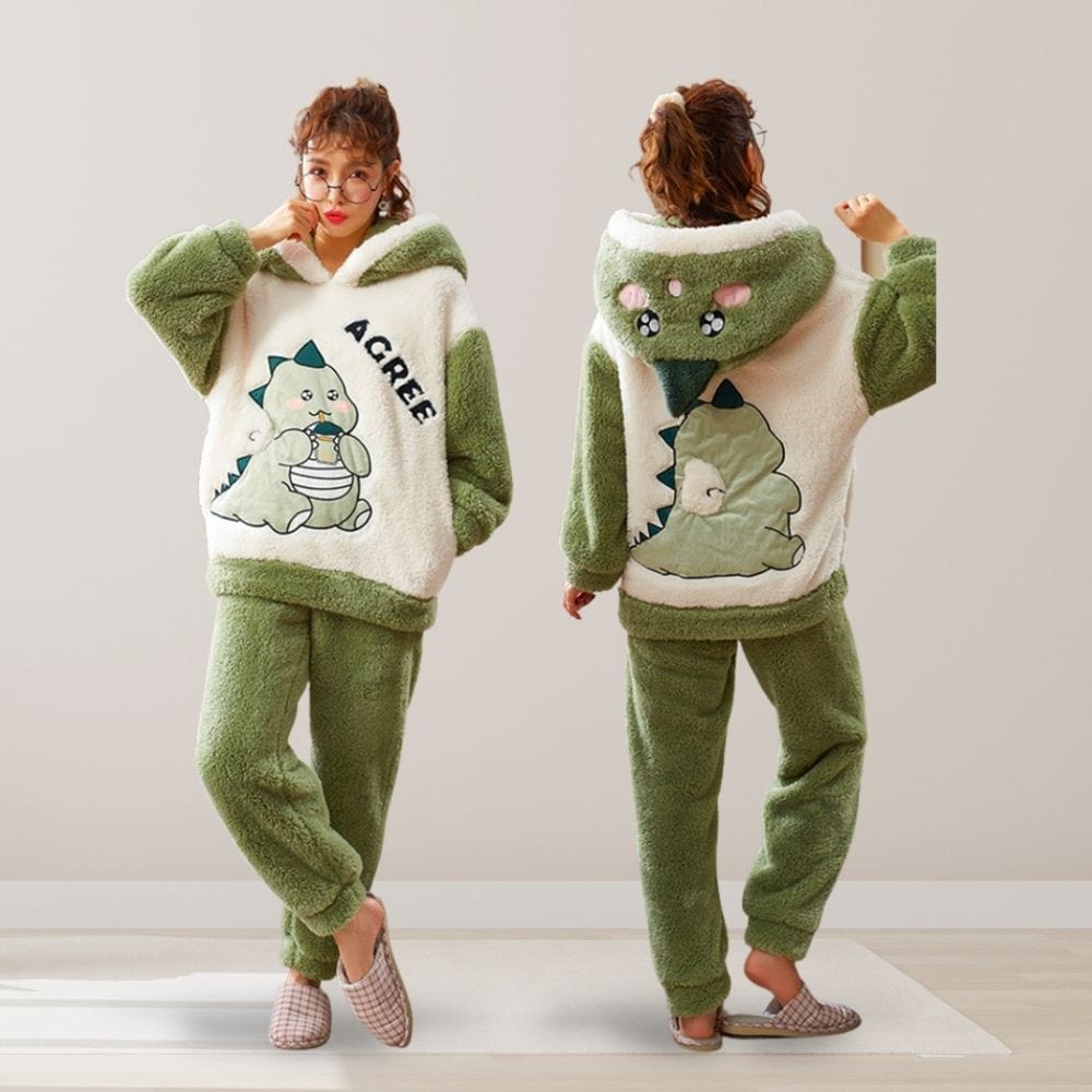 Pyjama Couple Pilou Pilou Vert / M-Femme