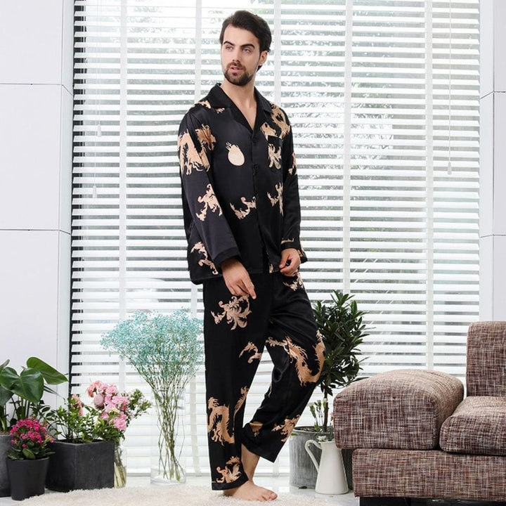 Pyjama Couple (Satin) Noir-Homme / S