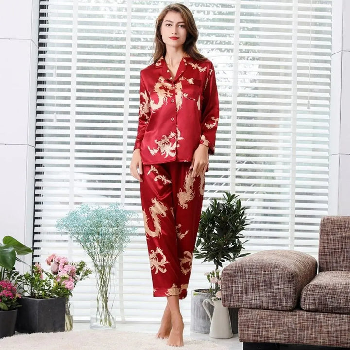 Pyjama Couple (Satin) Rouge-Femme / S