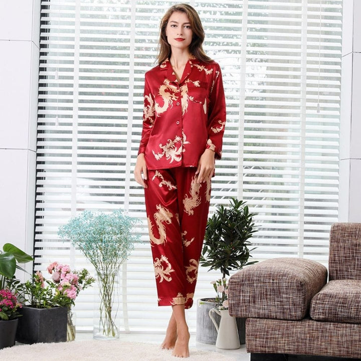Pyjama Couple (Satin) Rouge-Femme / S