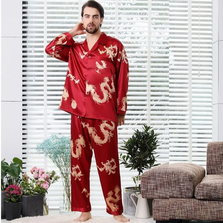 Pyjama Couple (Satin) Rouge-Homme / S