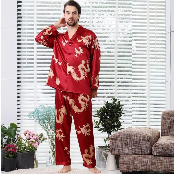 Pyjama Couple (Satin) Rouge-Homme / S