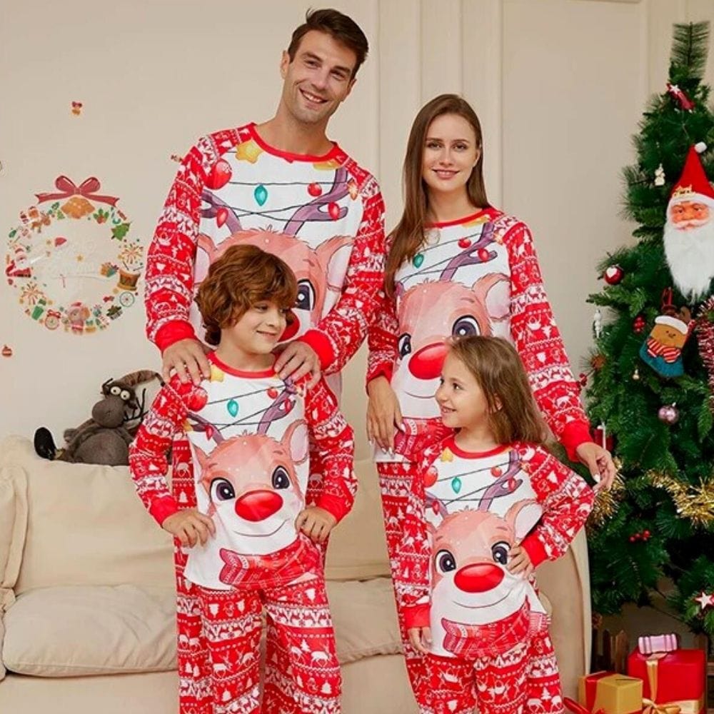 Rouge / Bébé 6M Pyjamas Noel Famille