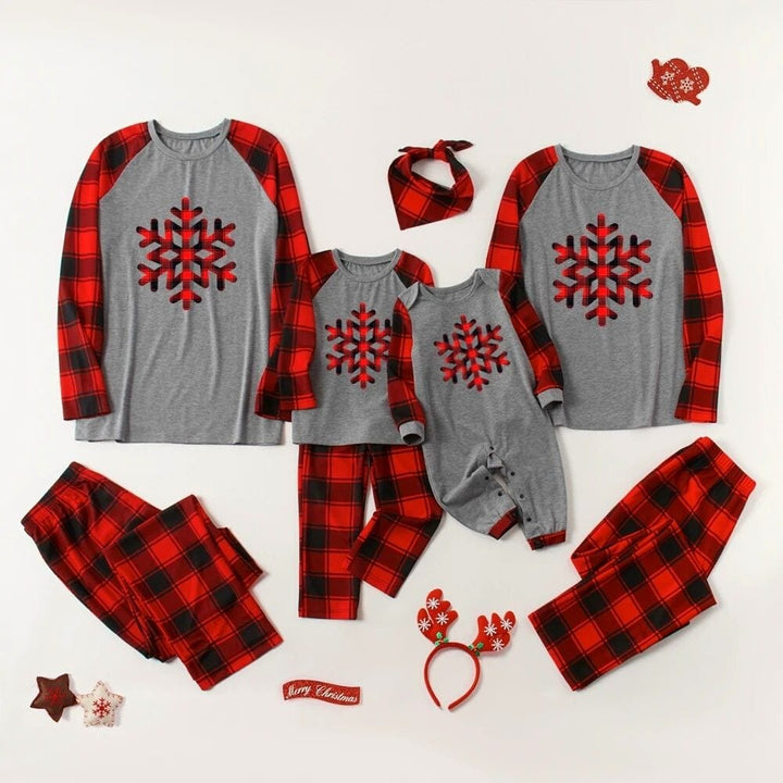Pyjama De Noel Famille Nombreuse Gris Rouge / Maman-S