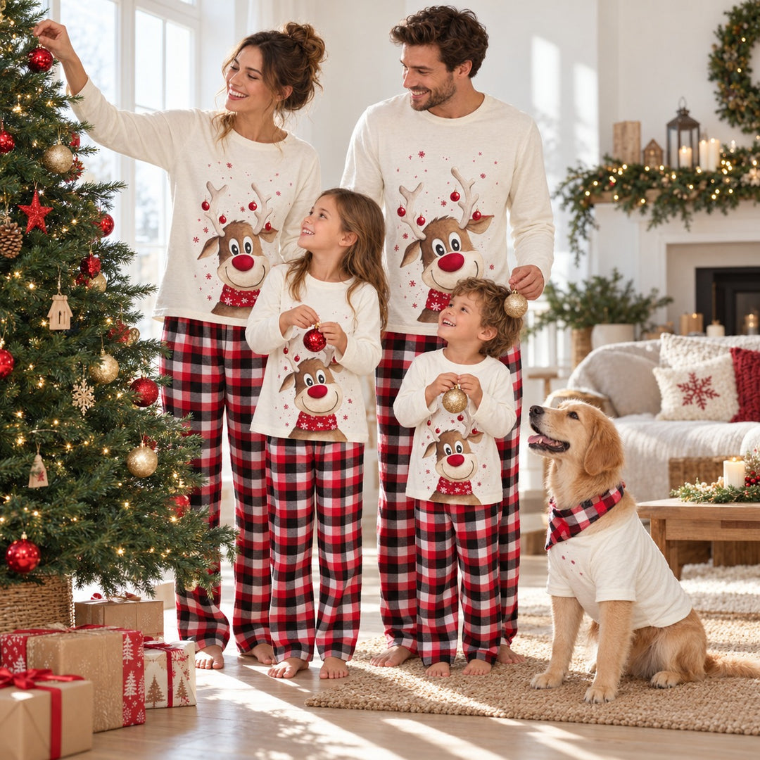 Pyjama De Noël Famille XXL – famille assortie avec chien